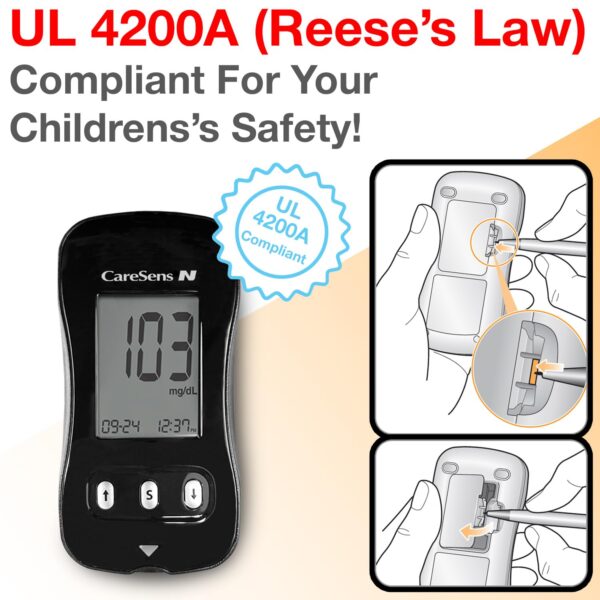 Blood Glucose Monitor Kit with 100 Blood Sugar Test Strips - Image 3